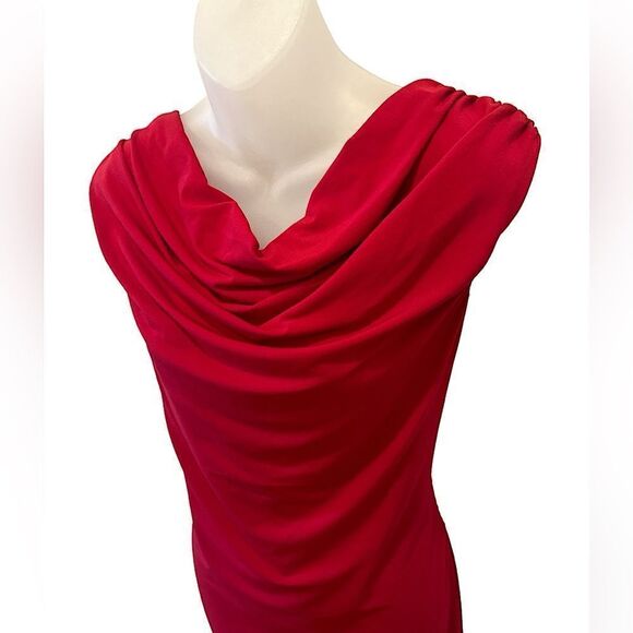 Red Midi Cowl Neck Sexy Red Charlie Tummy Control Semi Formal Dress XL - NWT - Picture 2 of 7